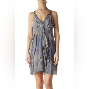 Banana Republic Silk Striped Blue / White / black Dress